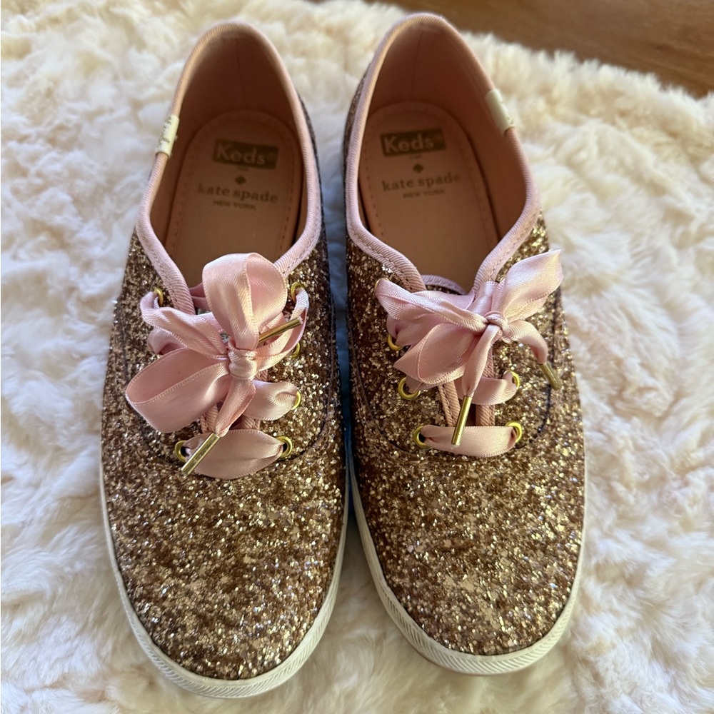 Keds x Kate Spade Glitter Sneakers - Pink and Gold